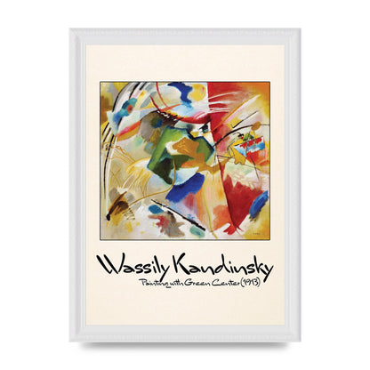 Wassily Kandinsky Painting With Green Center 1913 Wall Art - A4 framed