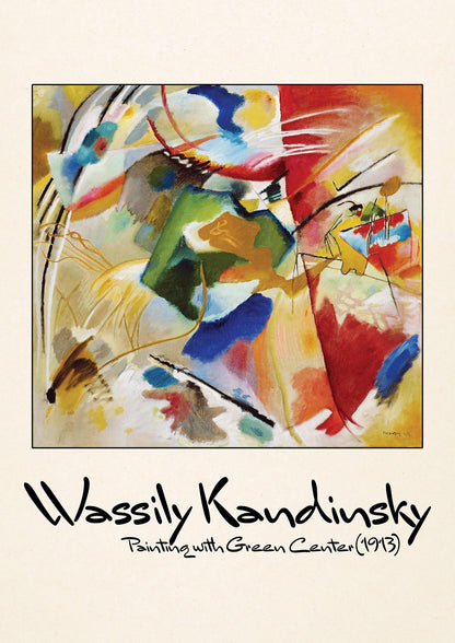 Wassily Kandinsky Painting With Green Center 1913 Wall Art - detail