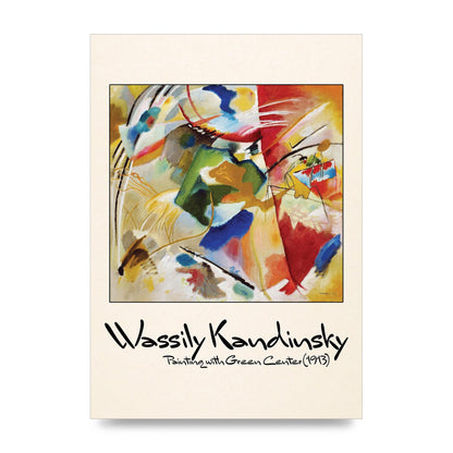 Wassily Kandinsky Painting With Green Center 1913 Wall Art - unframed print