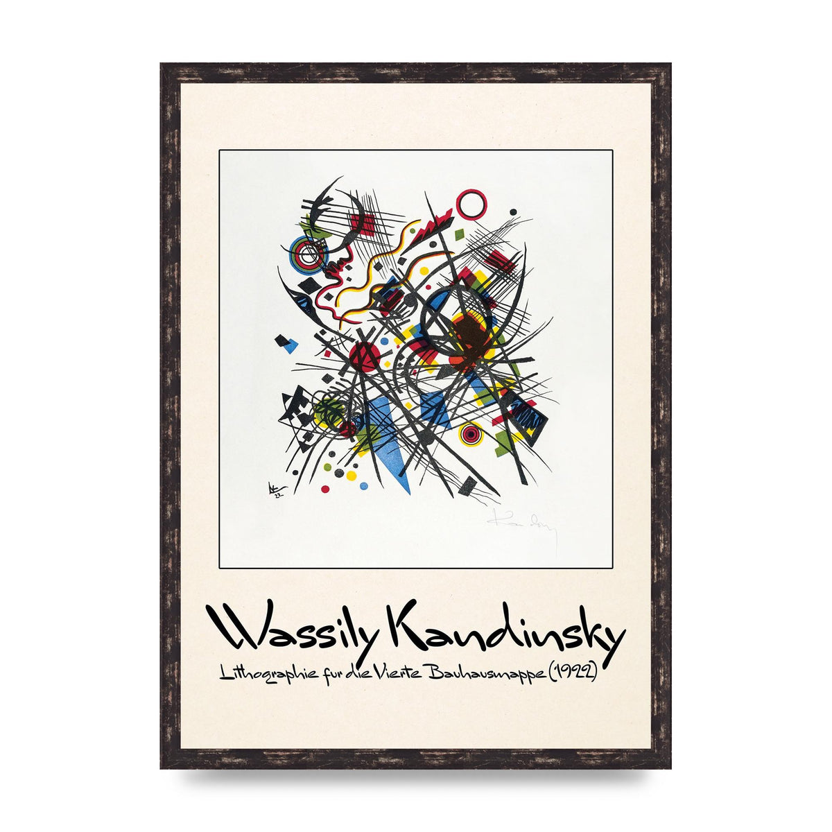 Wassily Kandinsky Lithographie Fur Die Vierte Bauhausmappe 1922 Art For The Home - A2 framed