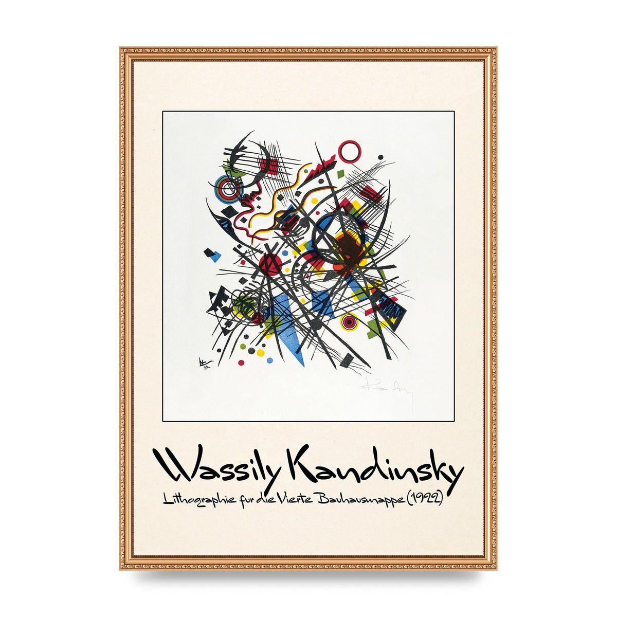Wassily Kandinsky Lithographie Fur Die Vierte Bauhausmappe 1922 Art For The Home - A2 framed