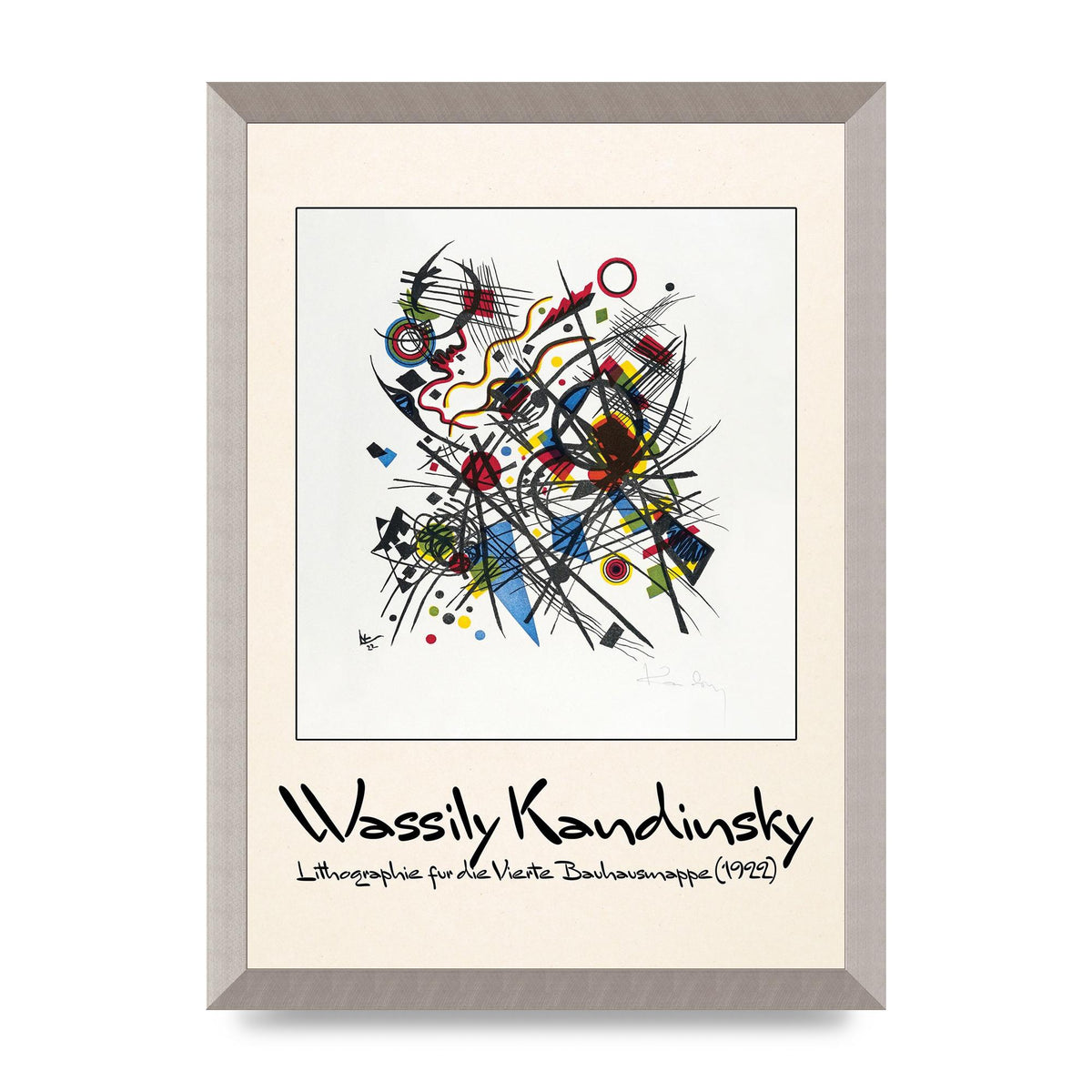 Wassily Kandinsky Lithographie Fur Die Vierte Bauhausmappe 1922 Art For The Home - A3 framed