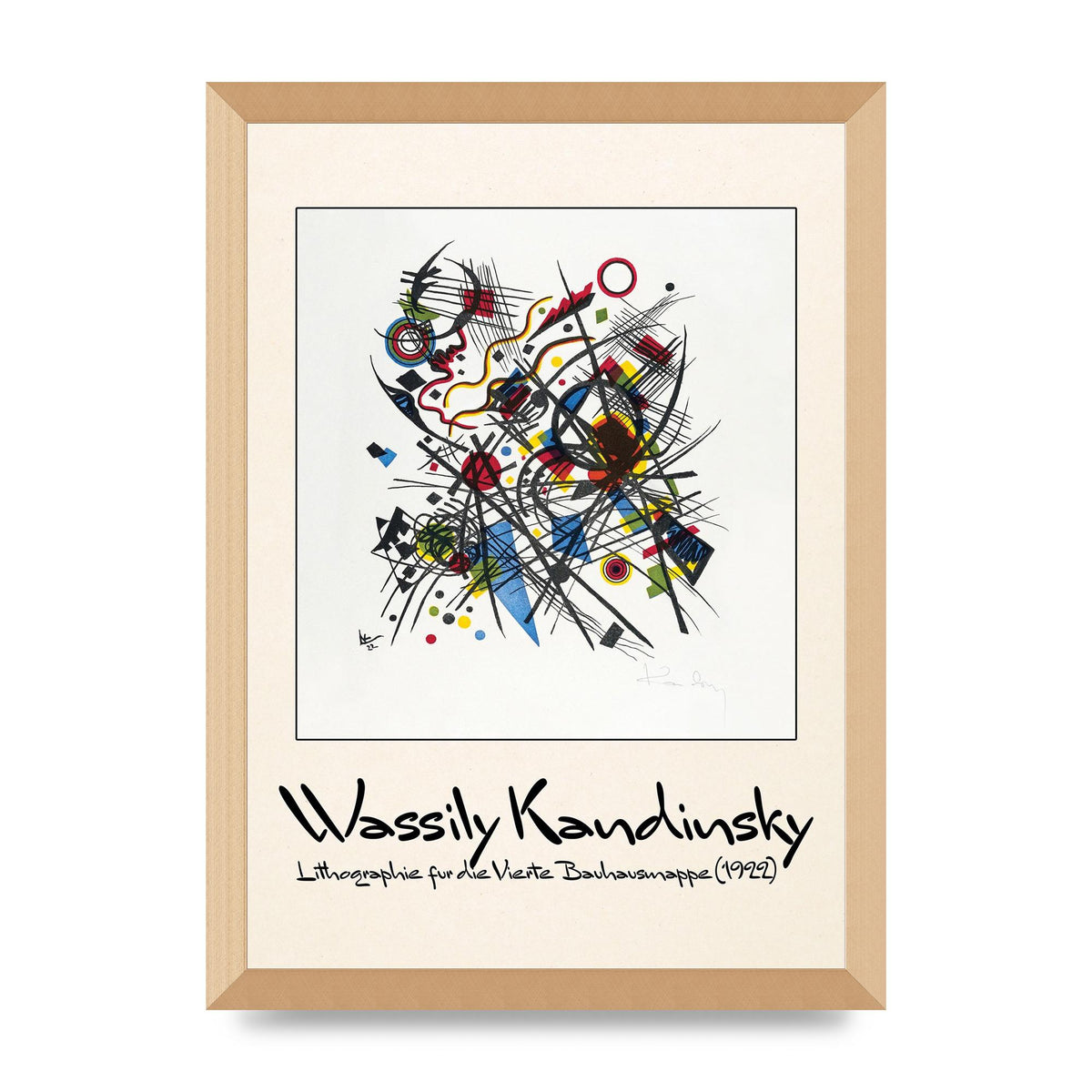 Wassily Kandinsky Lithographie Fur Die Vierte Bauhausmappe 1922 Art For The Home - A3 framed