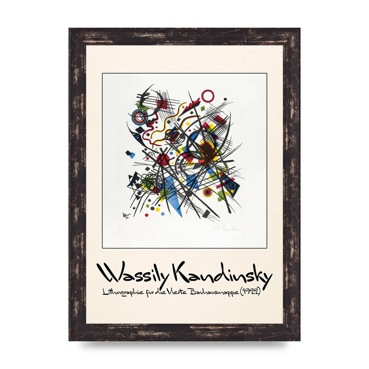 Wassily Kandinsky Lithographie Fur Die Vierte Bauhausmappe 1922 Art For The Home - A4 framed