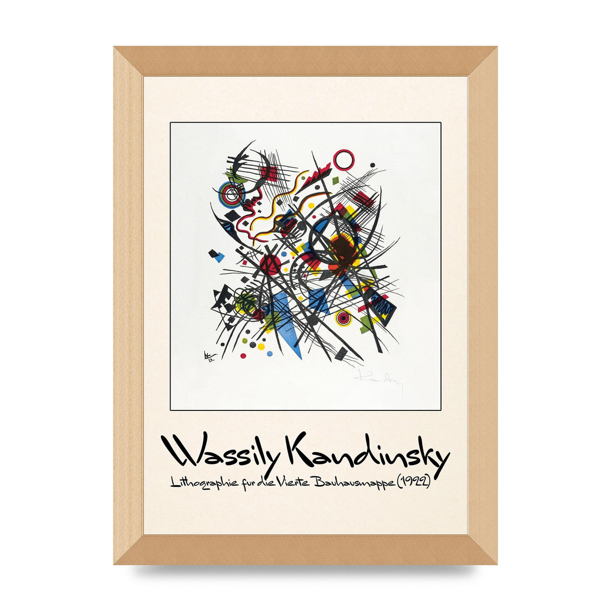 Wassily Kandinsky Lithographie Fur Die Vierte Bauhausmappe 1922 Art For The Home - A4 framed