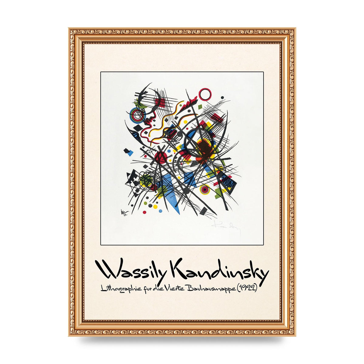 Wassily Kandinsky Lithographie Fur Die Vierte Bauhausmappe 1922 Art For The Home - A4 framed