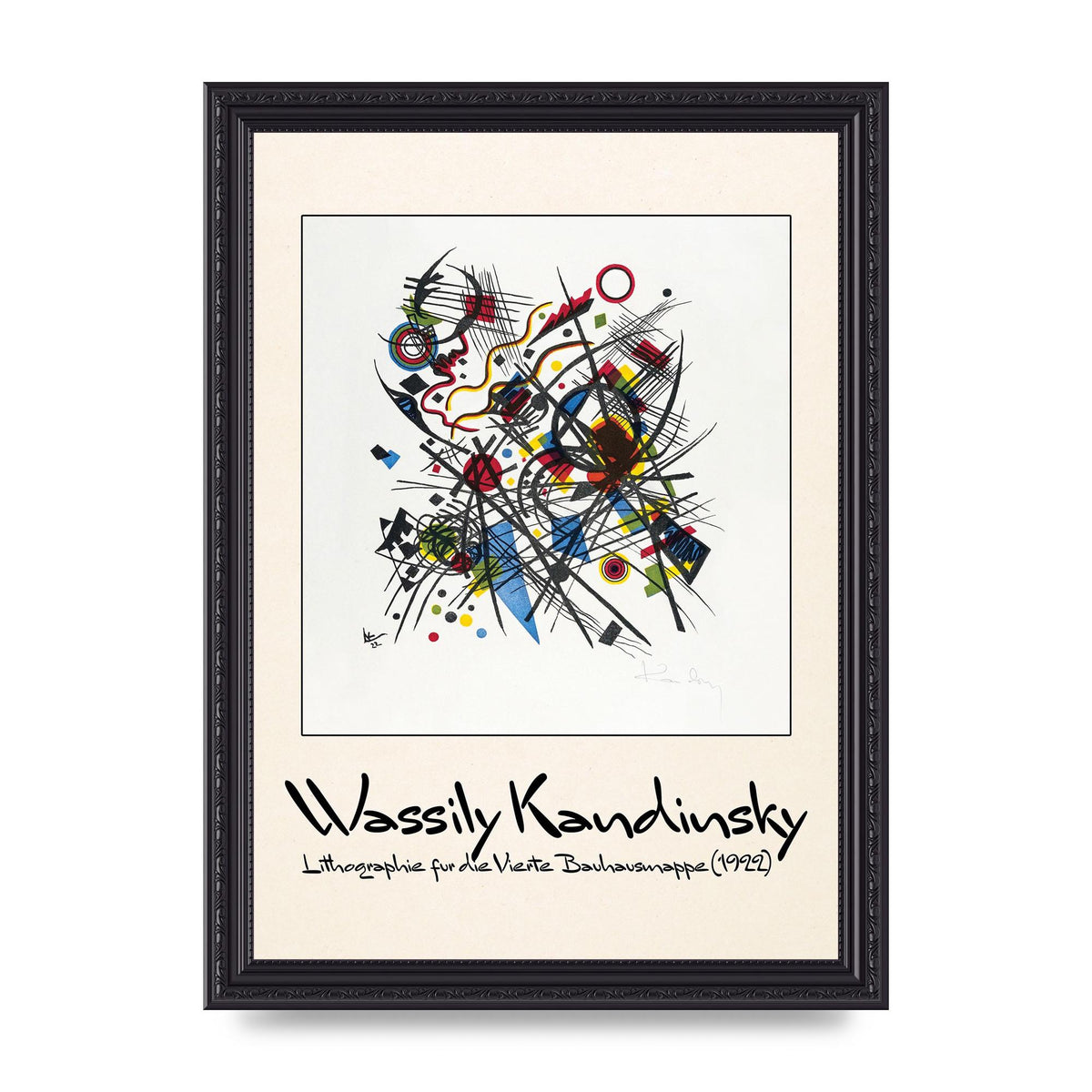 Wassily Kandinsky Lithographie Fur Die Vierte Bauhausmappe 1922 Art For The Home - A4 framed