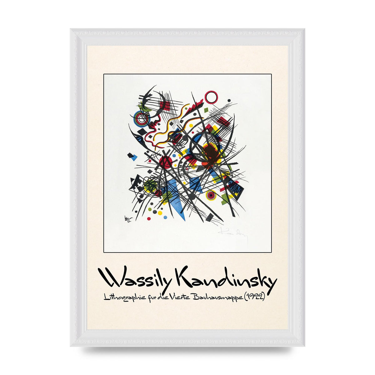 Wassily Kandinsky Lithographie Fur Die Vierte Bauhausmappe 1922 Art For The Home - A4 framed
