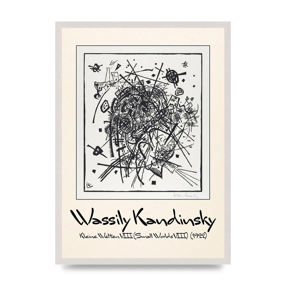 Wassily Kandinsky Kleine Welten Viii Small Worlds Viii 1922 Printed Poster - A2 framed