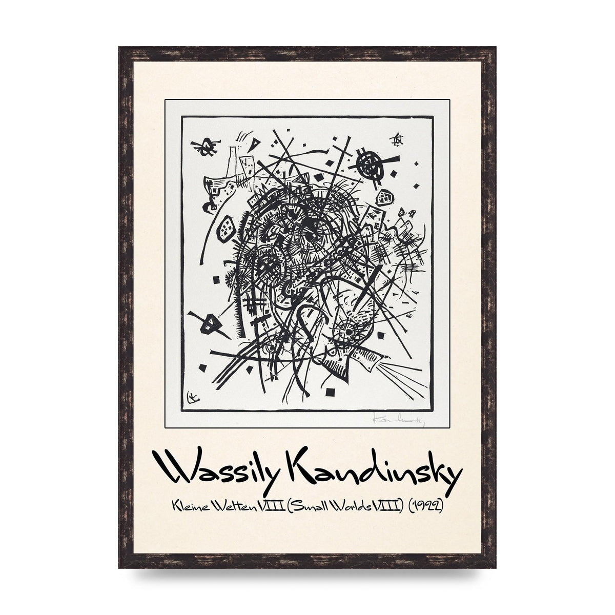 Wassily Kandinsky Kleine Welten Viii Small Worlds Viii 1922 Printed Poster - A2 framed