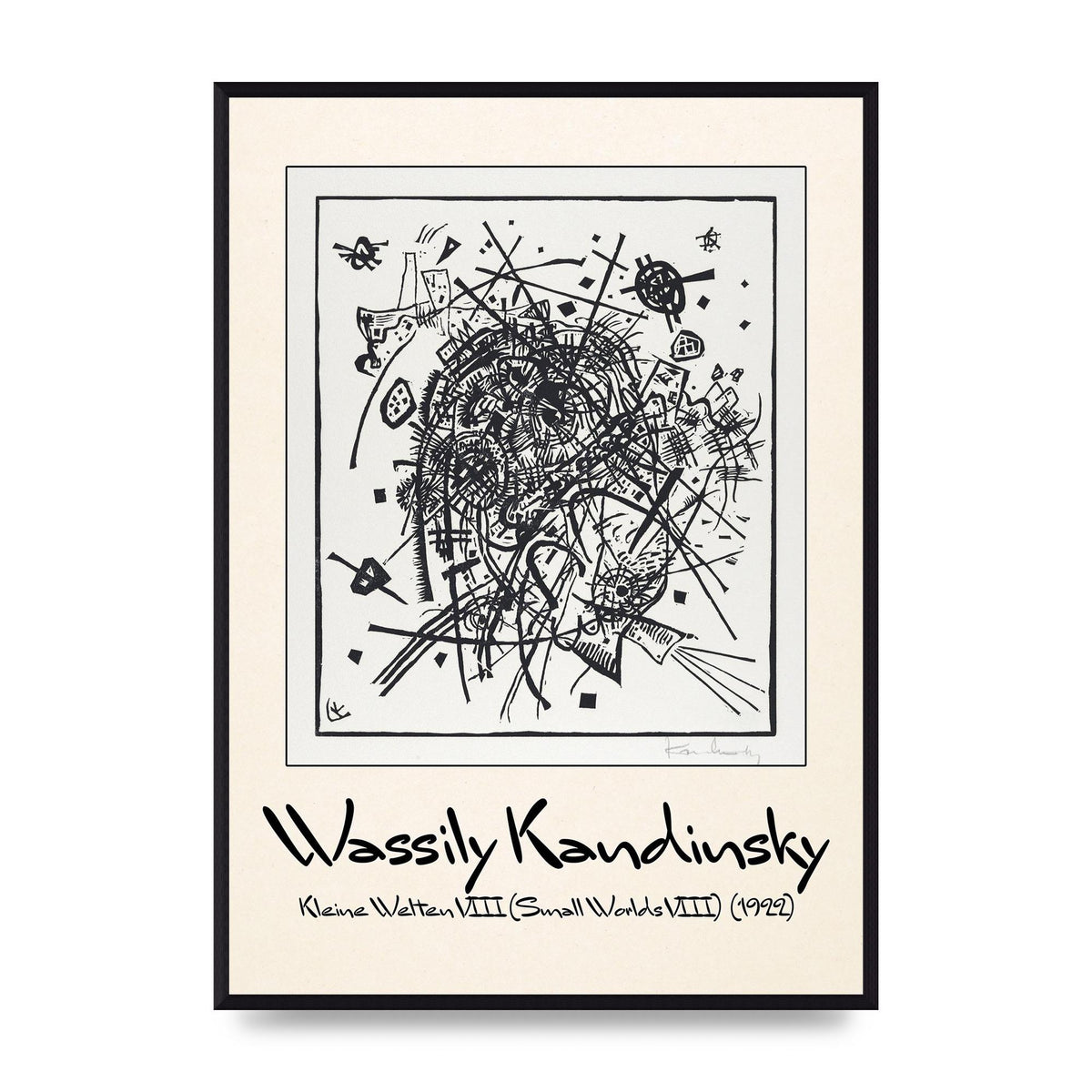 Wassily Kandinsky Kleine Welten Viii Small Worlds Viii 1922 Printed Poster - A2 framed