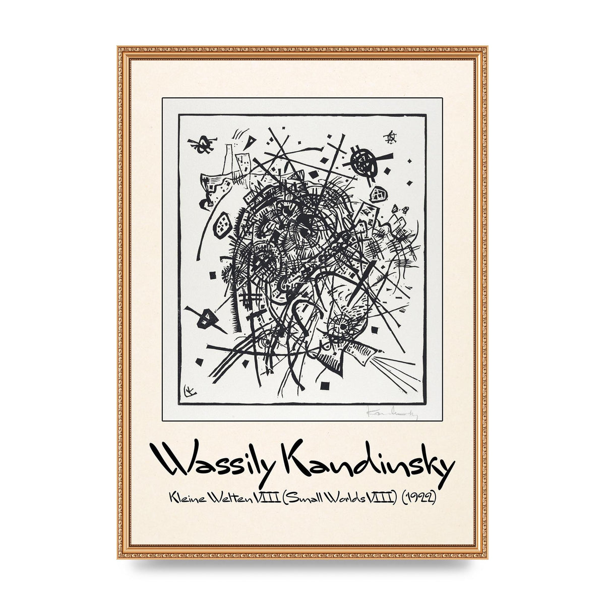 Wassily Kandinsky Kleine Welten Viii Small Worlds Viii 1922 Printed Poster - A2 framed