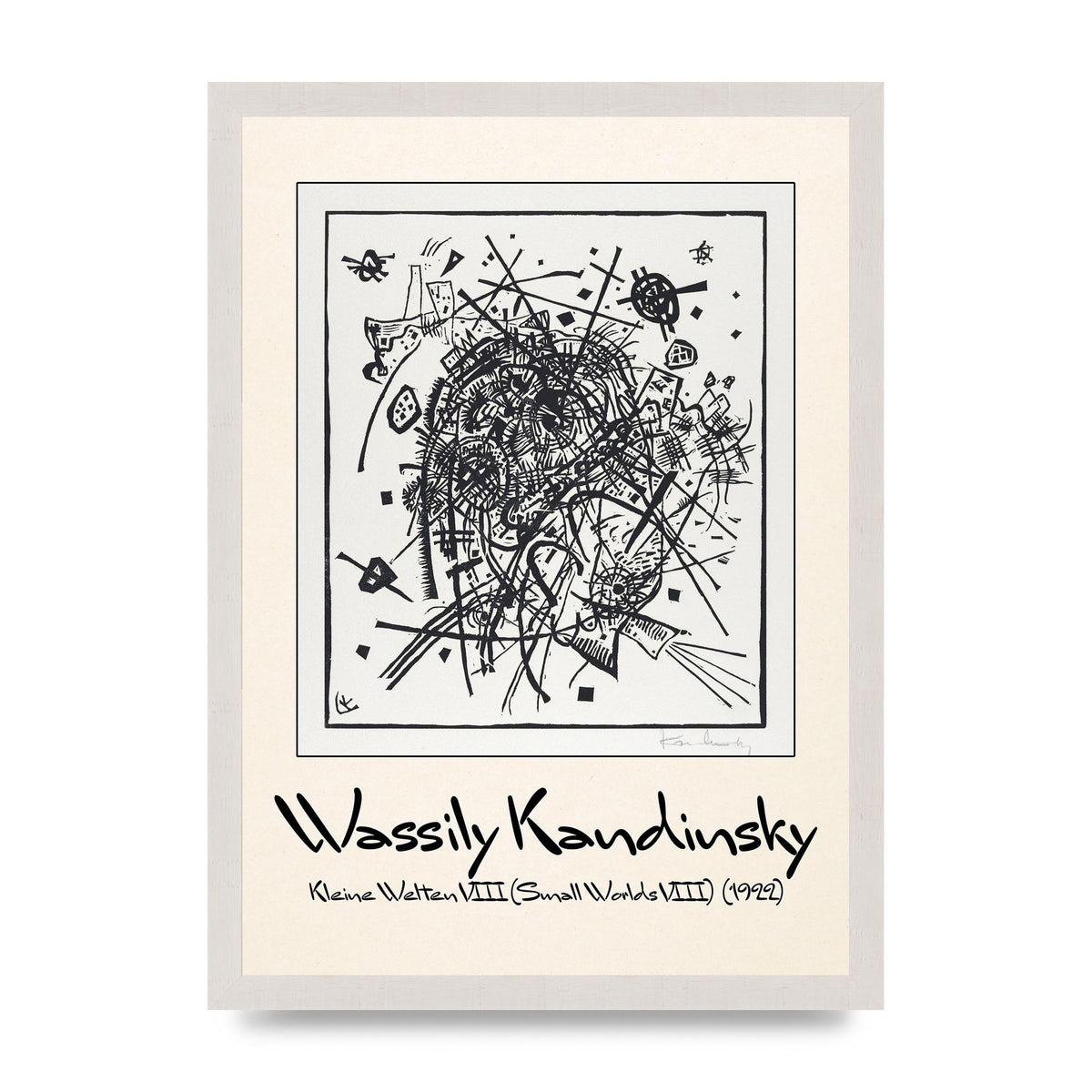 Wassily Kandinsky Kleine Welten Viii Small Worlds Viii 1922 Printed Poster - A3 framed