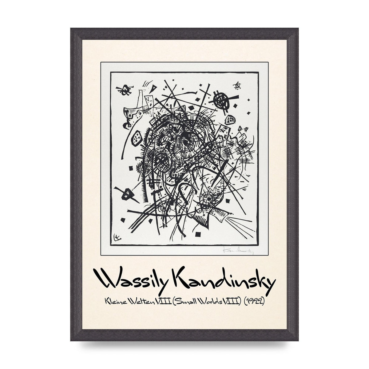 Wassily Kandinsky Kleine Welten Viii Small Worlds Viii 1922 Printed Poster - A3 framed