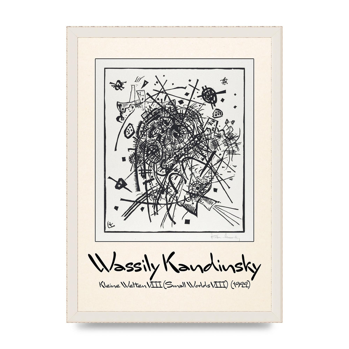 Wassily Kandinsky Kleine Welten Viii Small Worlds Viii 1922 Printed Poster - A3 framed
