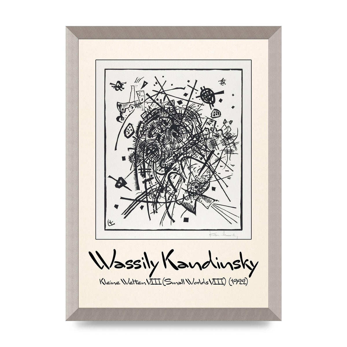 Wassily Kandinsky Kleine Welten Viii Small Worlds Viii 1922 Printed Poster - A3 framed