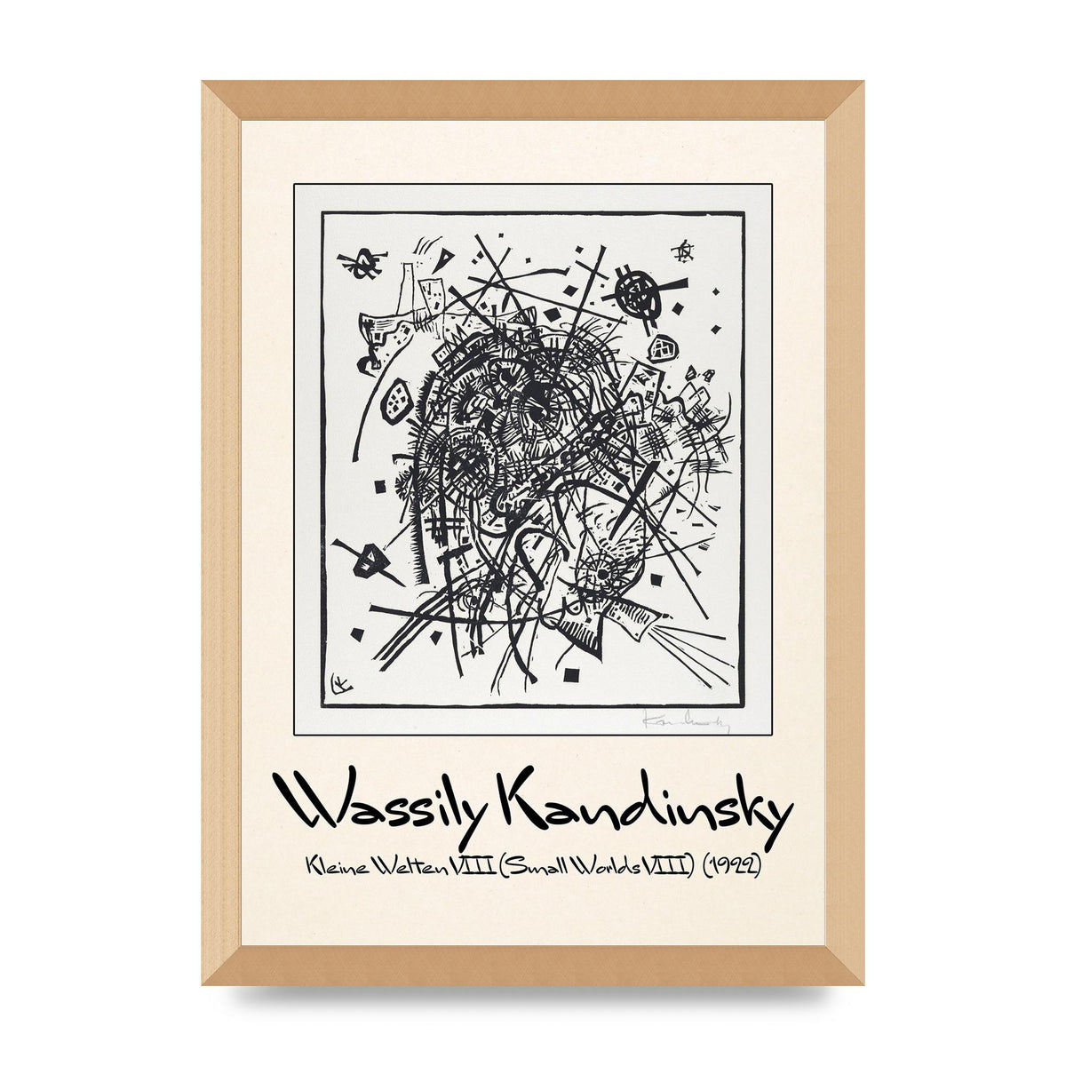 Wassily Kandinsky Kleine Welten Viii Small Worlds Viii 1922 Printed Poster - A3 framed