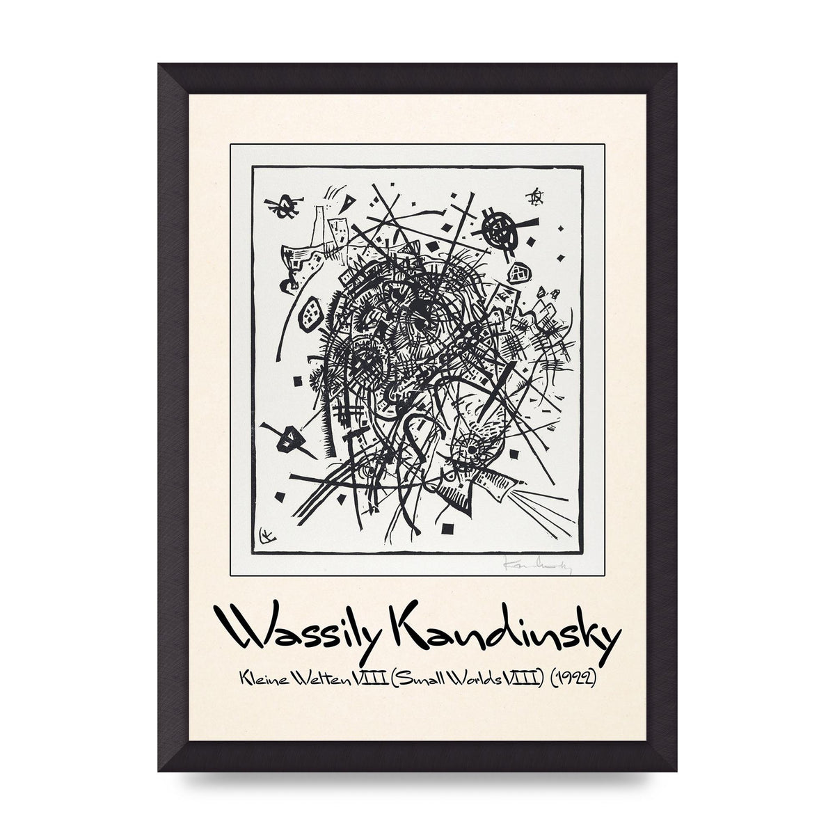 Wassily Kandinsky Kleine Welten Viii Small Worlds Viii 1922 Printed Poster - A3 framed