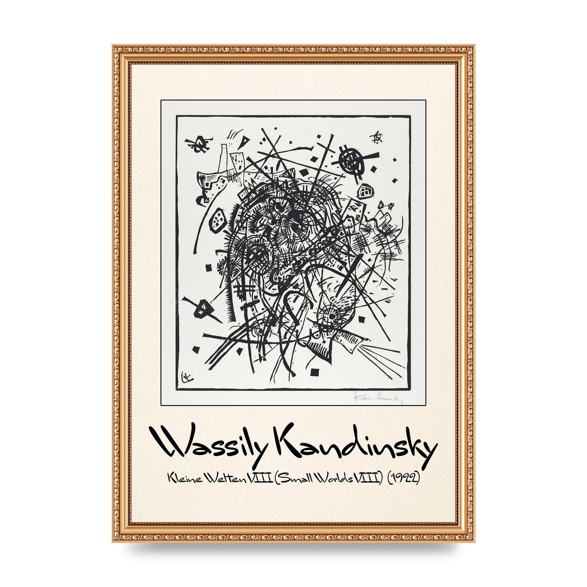 Wassily Kandinsky Kleine Welten Viii Small Worlds Viii 1922 Printed Poster - A3 framed