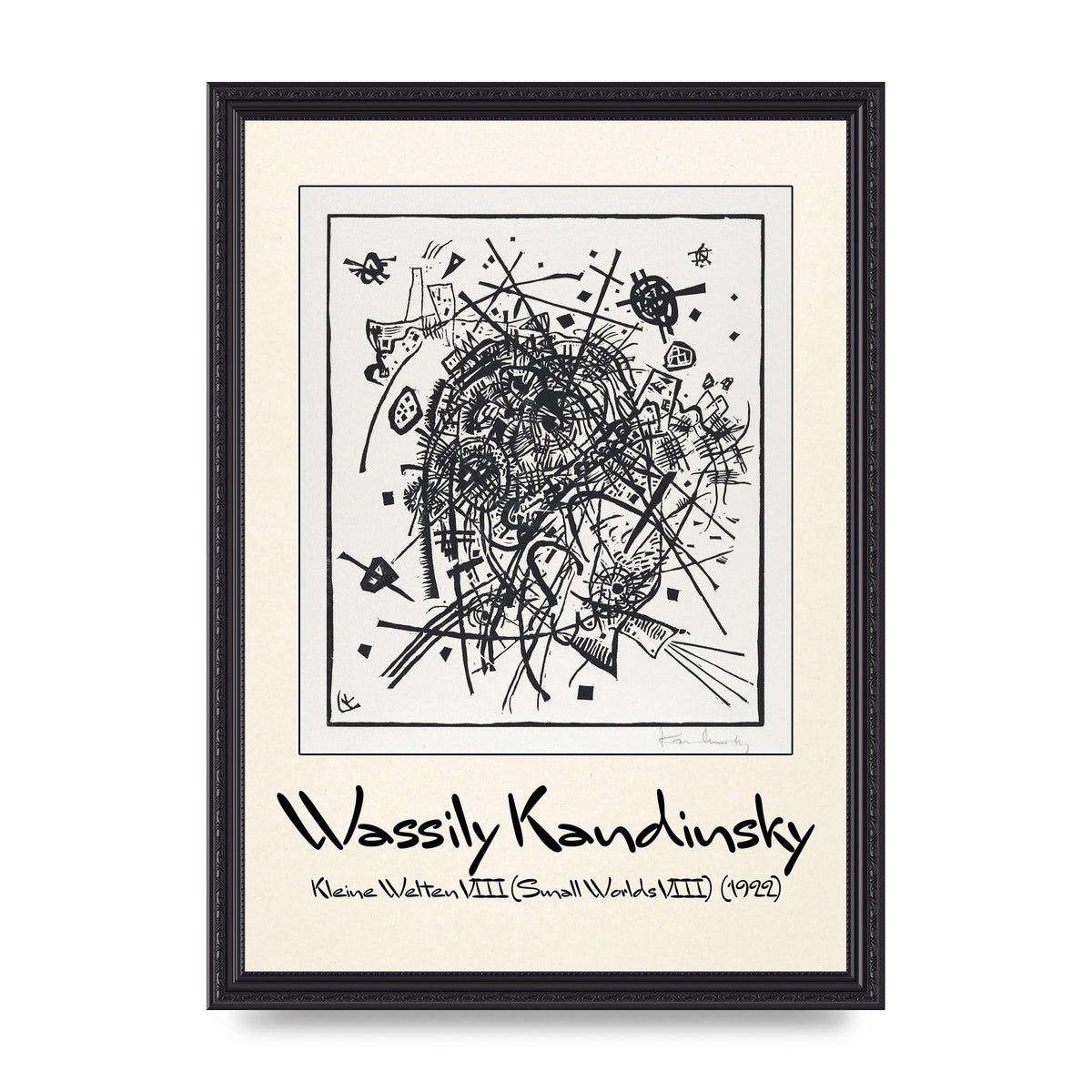 Wassily Kandinsky Kleine Welten Viii Small Worlds Viii 1922 Printed Poster - A3 framed