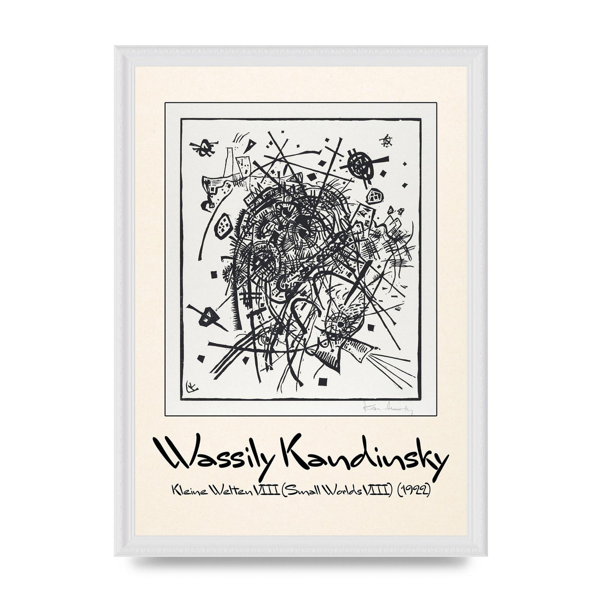 Wassily Kandinsky Kleine Welten Viii Small Worlds Viii 1922 Printed Poster - A3 framed