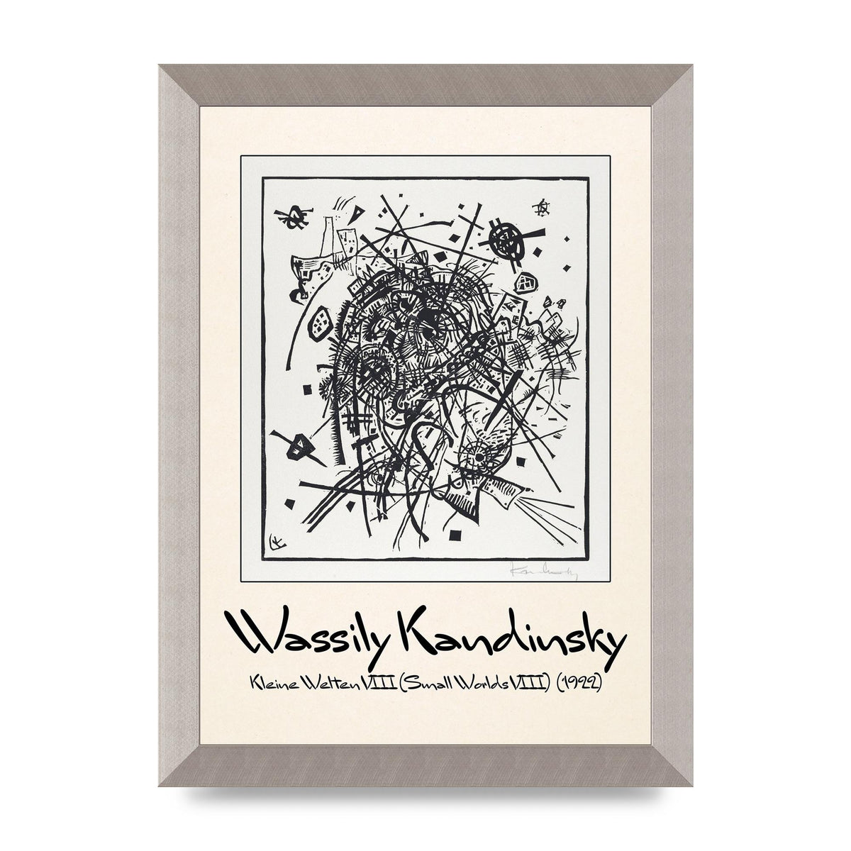 Wassily Kandinsky Kleine Welten Viii Small Worlds Viii 1922 Printed Poster - A4 framed