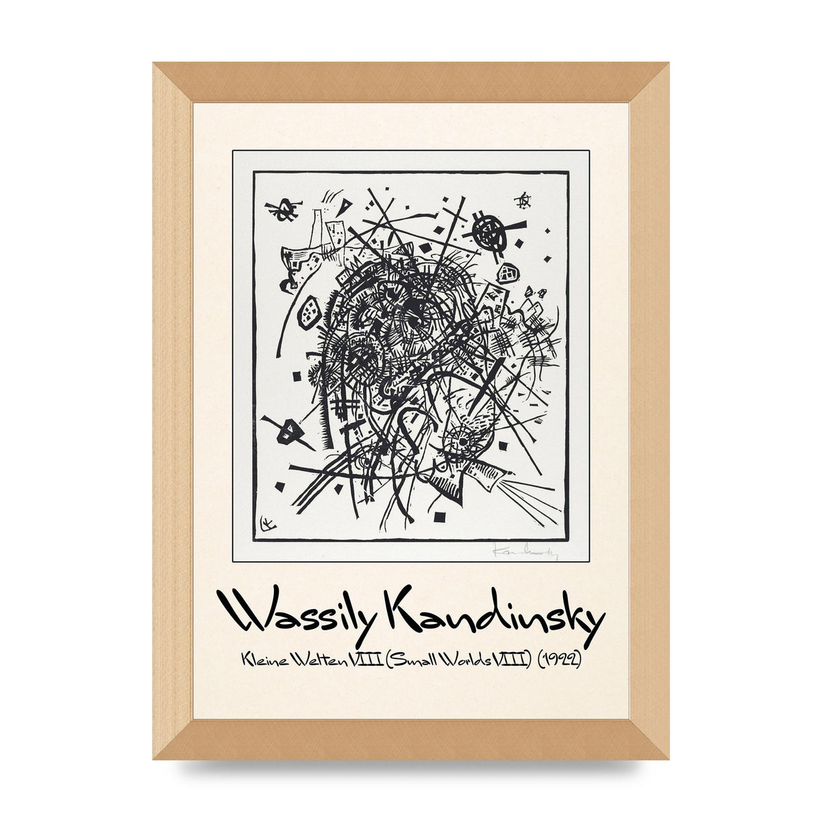 Wassily Kandinsky Kleine Welten Viii Small Worlds Viii 1922 Printed Poster - A4 framed