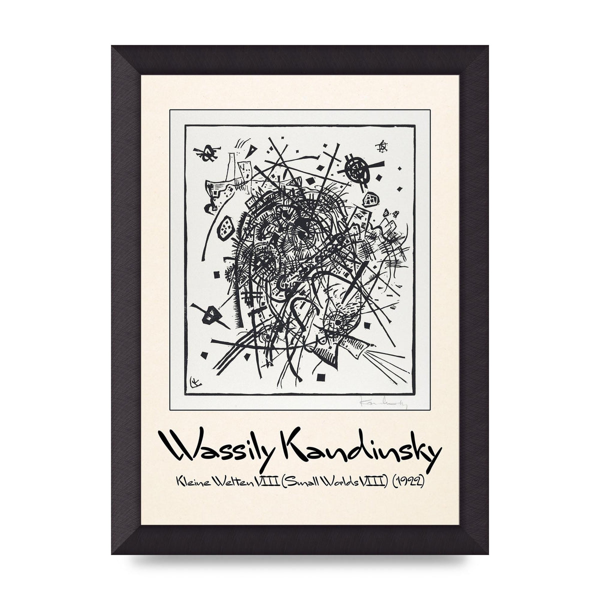 Wassily Kandinsky Kleine Welten Viii Small Worlds Viii 1922 Printed Poster - A4 framed