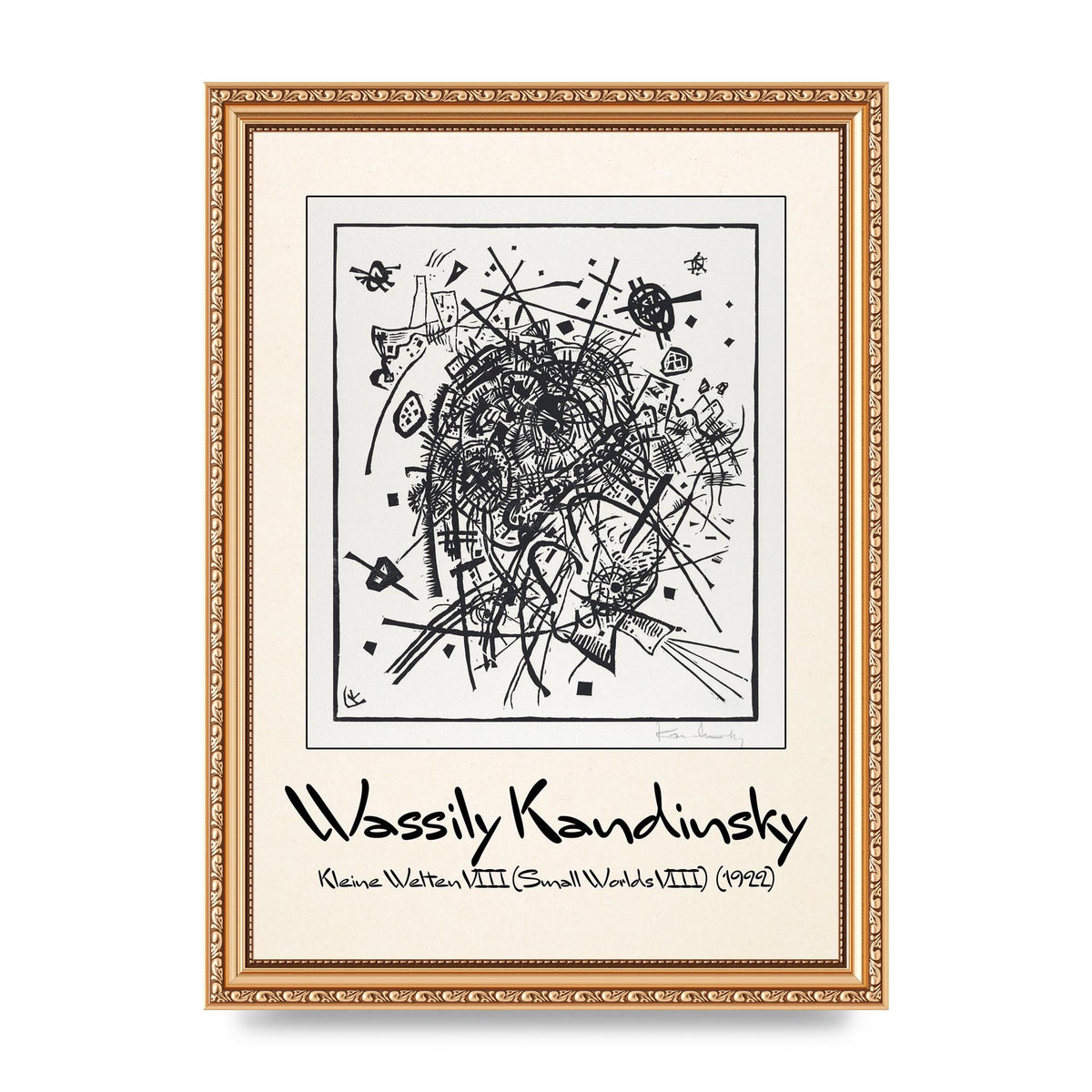 Wassily Kandinsky Kleine Welten Viii Small Worlds Viii 1922 Printed Poster - A4 framed