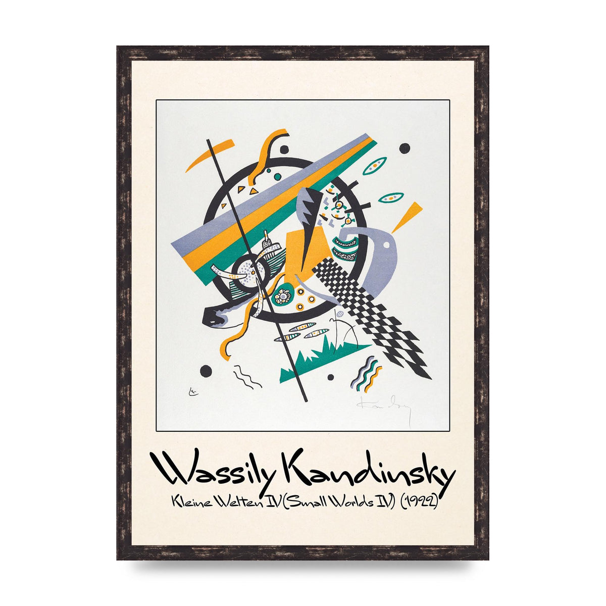 Wassily Kandinsky Kleine Welten Iv Small Worlds Iv 1922 Printed Poster - A2 framed