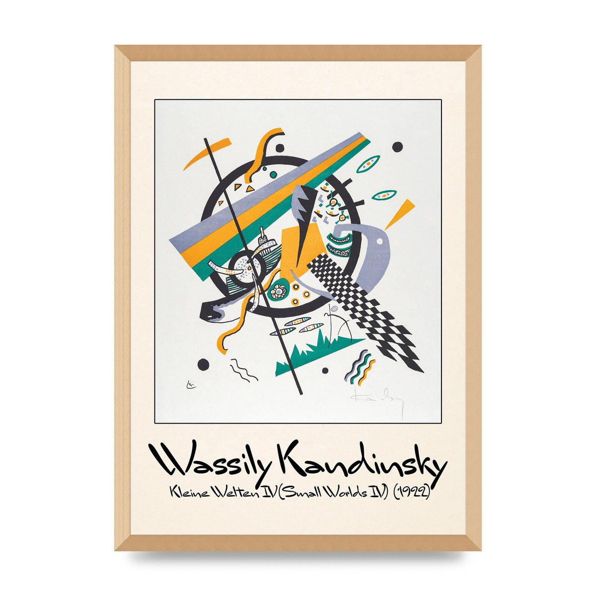 Wassily Kandinsky Kleine Welten Iv Small Worlds Iv 1922 Printed Poster - A2 framed