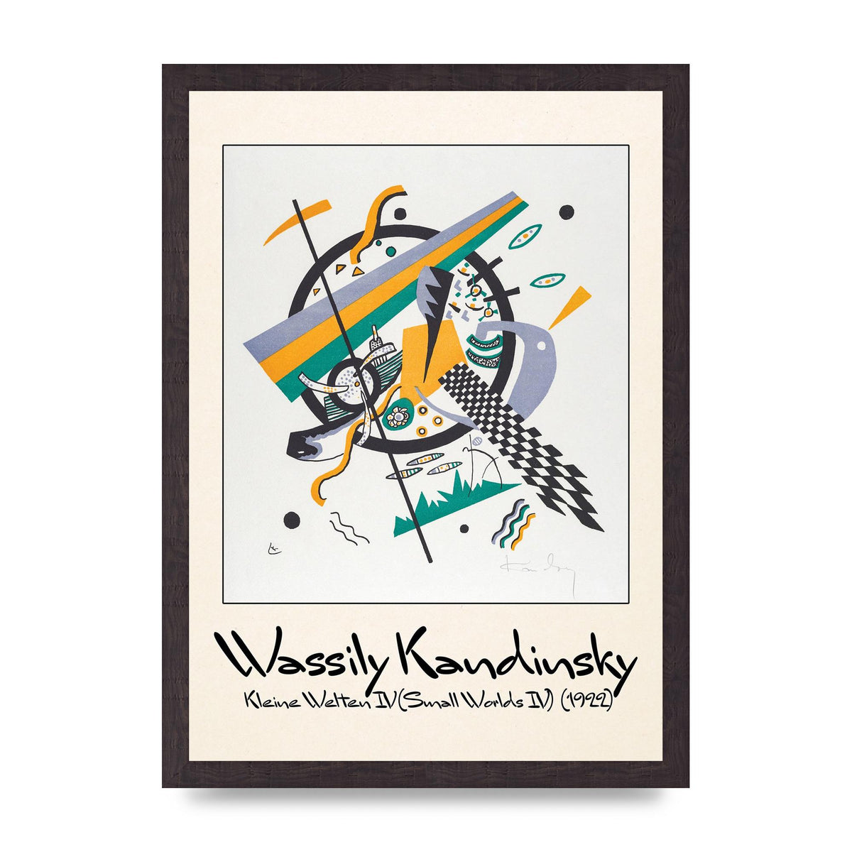 Wassily Kandinsky Kleine Welten Iv Small Worlds Iv 1922 Printed Poster - A3 framed