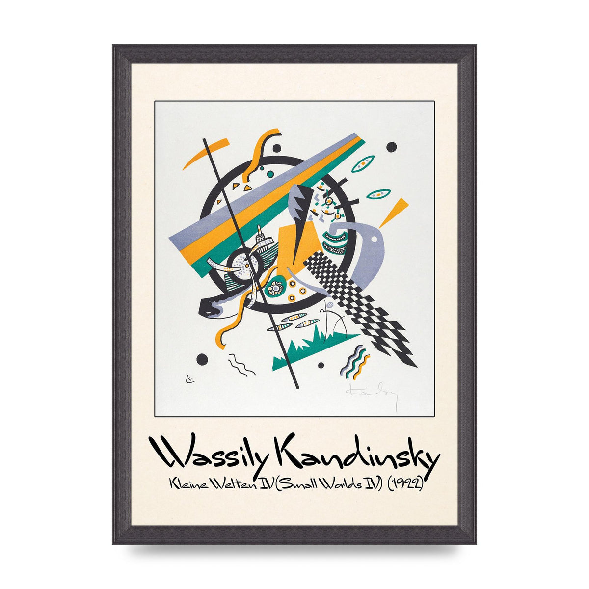 Wassily Kandinsky Kleine Welten Iv Small Worlds Iv 1922 Printed Poster - A3 framed