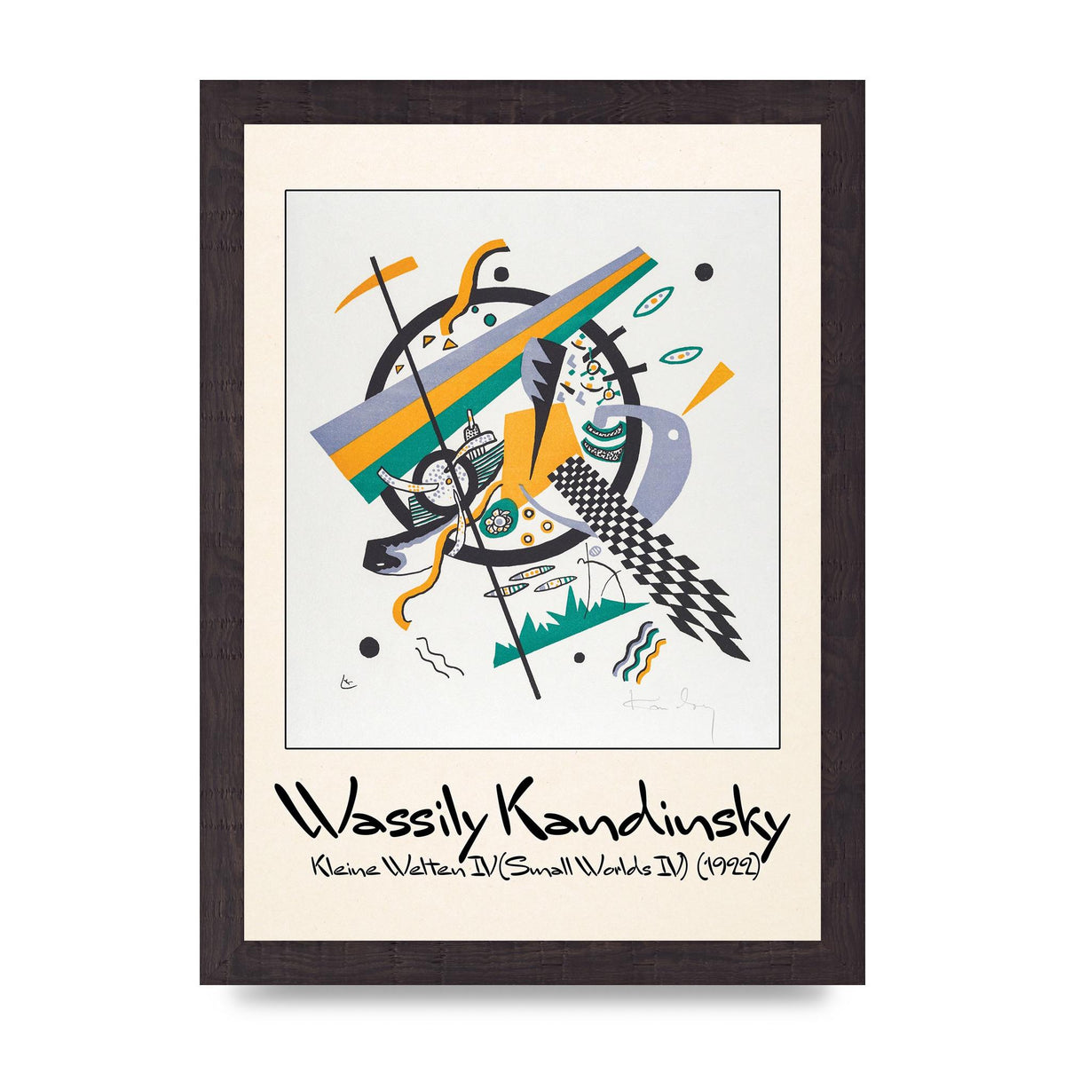 Wassily Kandinsky Kleine Welten Iv Small Worlds Iv 1922 Printed Poster - A4 framed