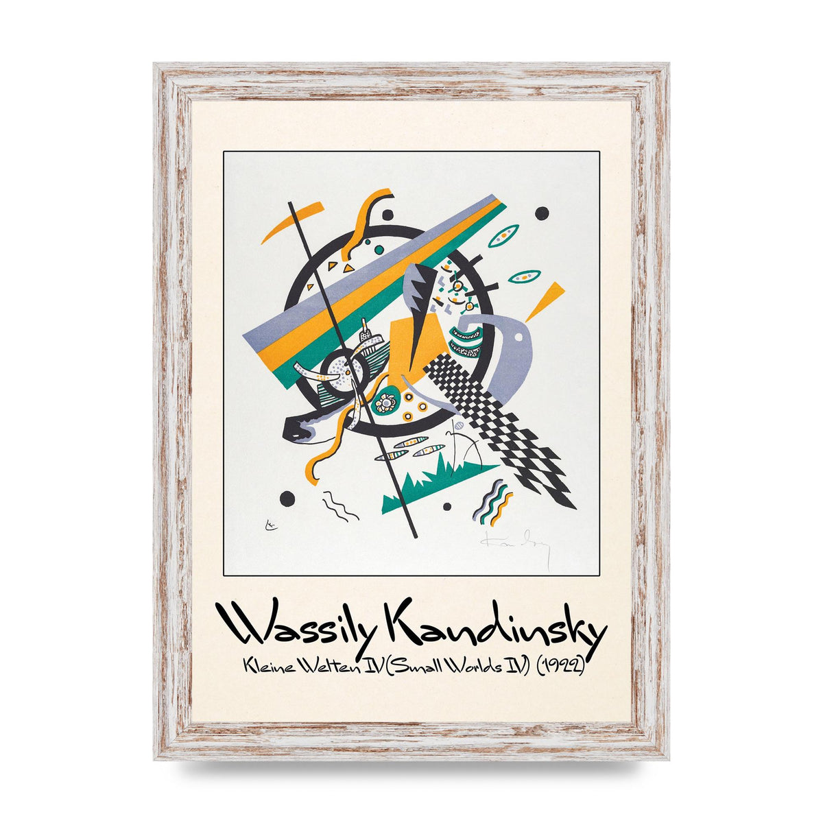 Wassily Kandinsky Kleine Welten Iv Small Worlds Iv 1922 Printed Poster - A4 framed