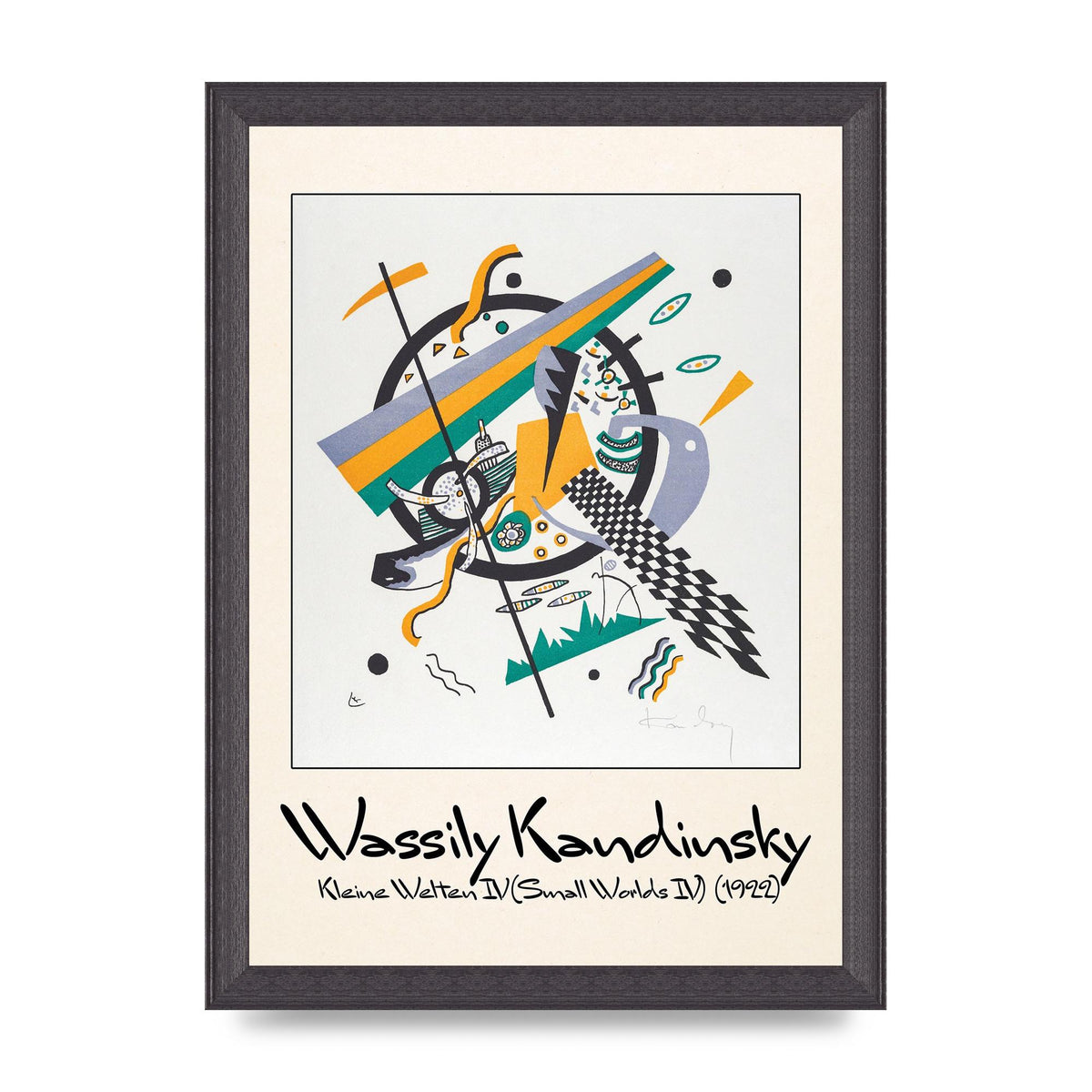 Wassily Kandinsky Kleine Welten Iv Small Worlds Iv 1922 Printed Poster - A4 framed