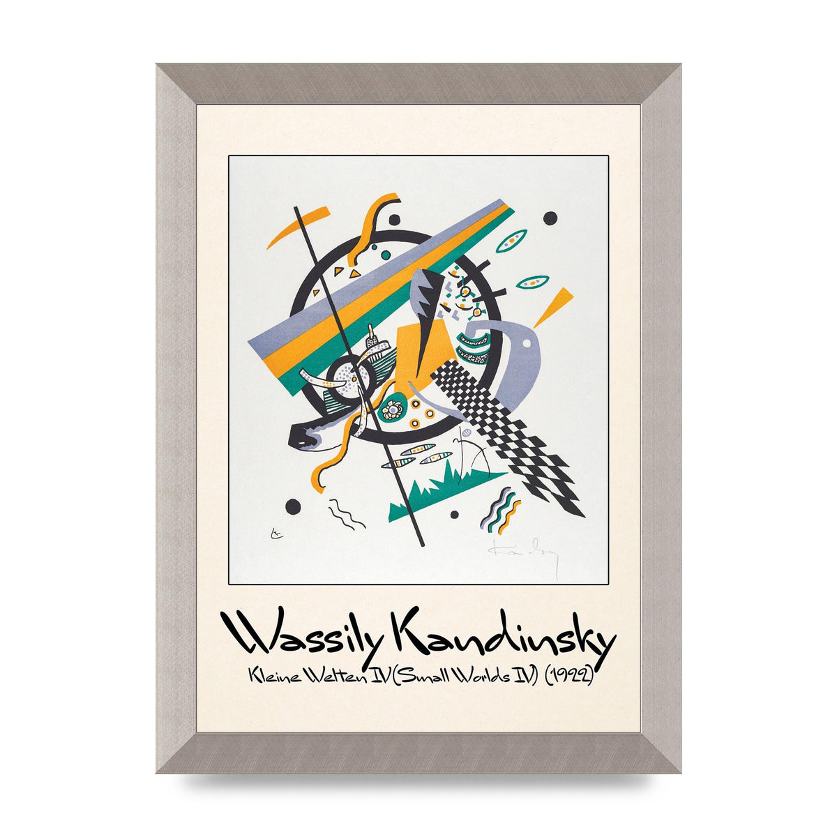 Wassily Kandinsky Kleine Welten Iv Small Worlds Iv 1922 Printed Poster - A4 framed