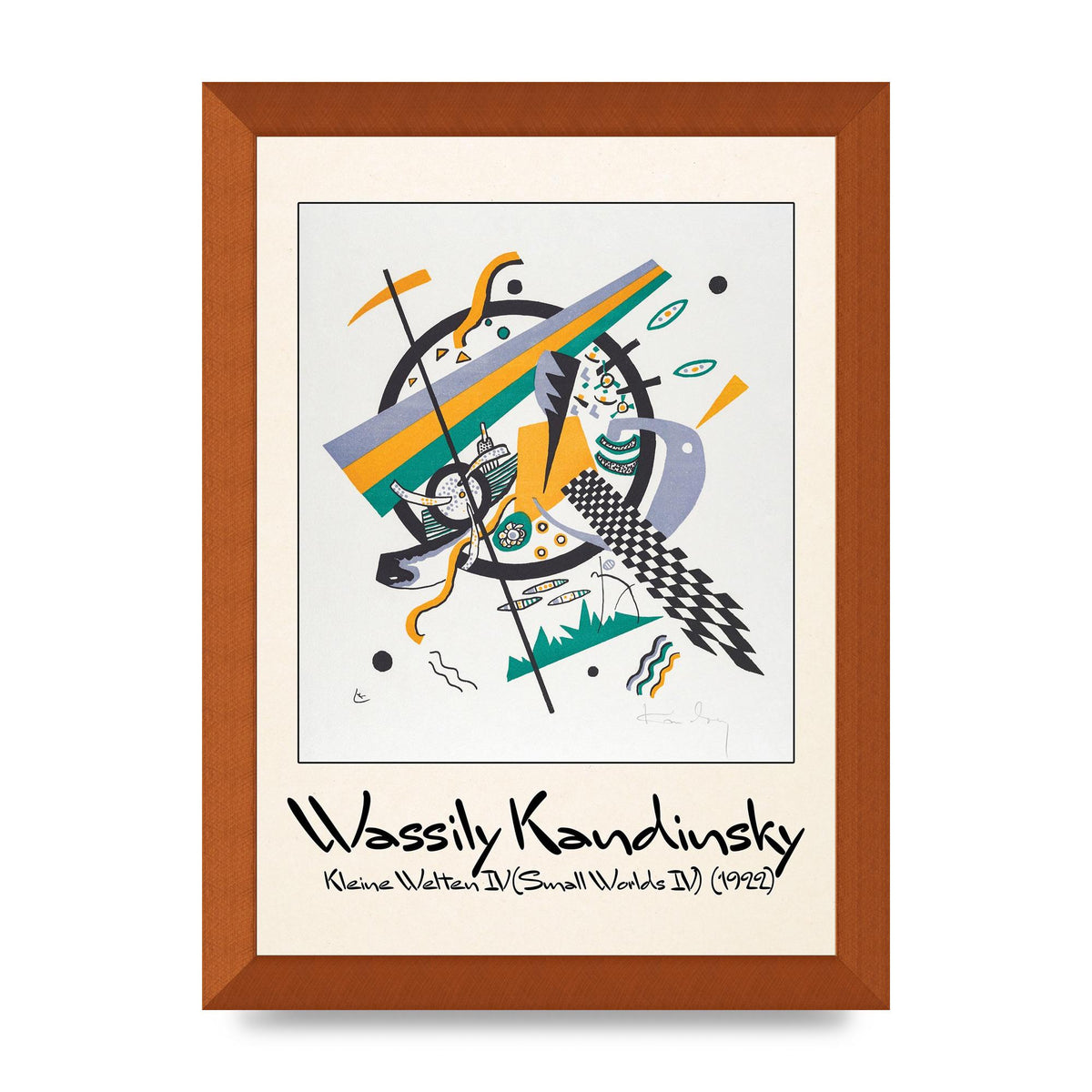 Wassily Kandinsky Kleine Welten Iv Small Worlds Iv 1922 Printed Poster - A4 framed