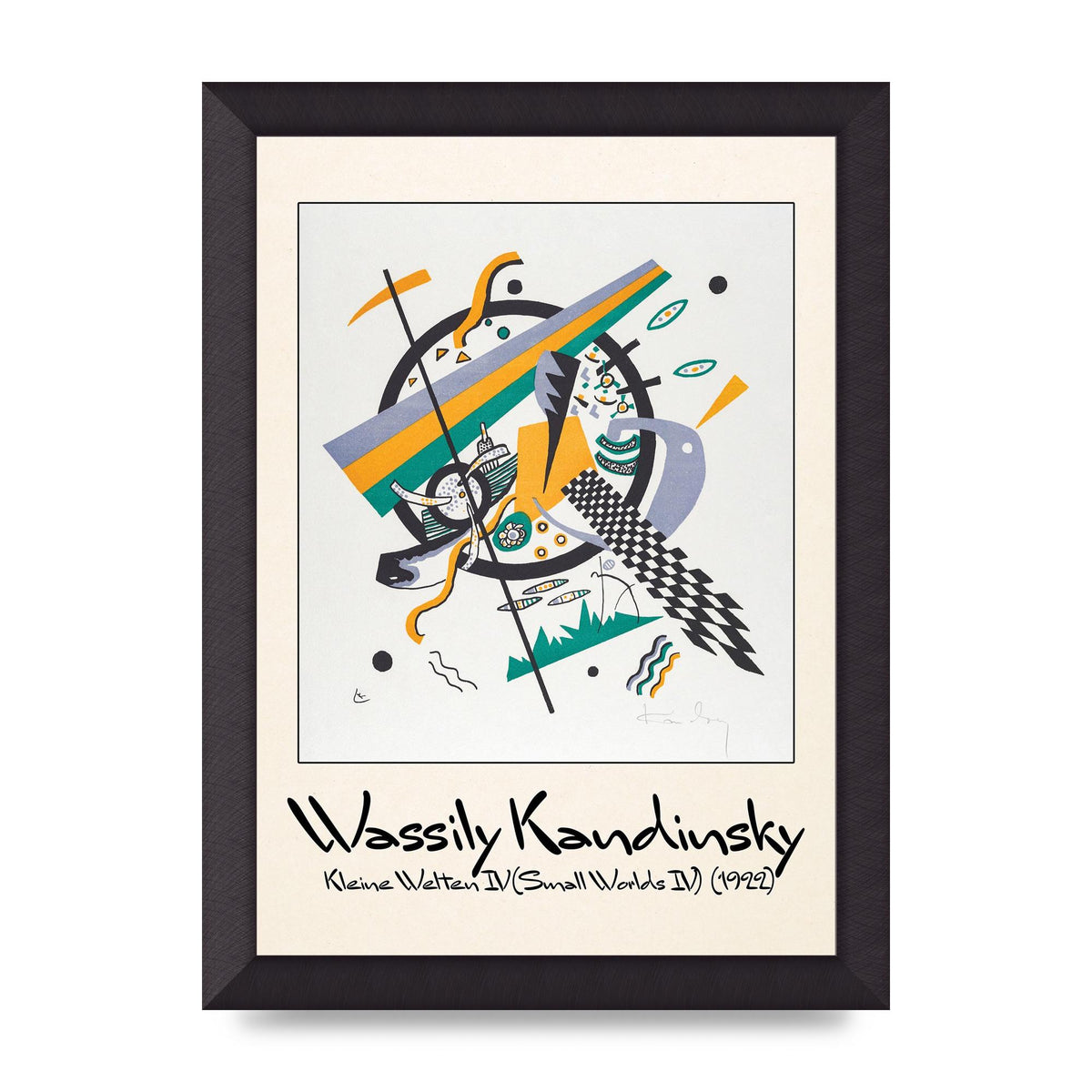Wassily Kandinsky Kleine Welten Iv Small Worlds Iv 1922 Printed Poster - A4 framed