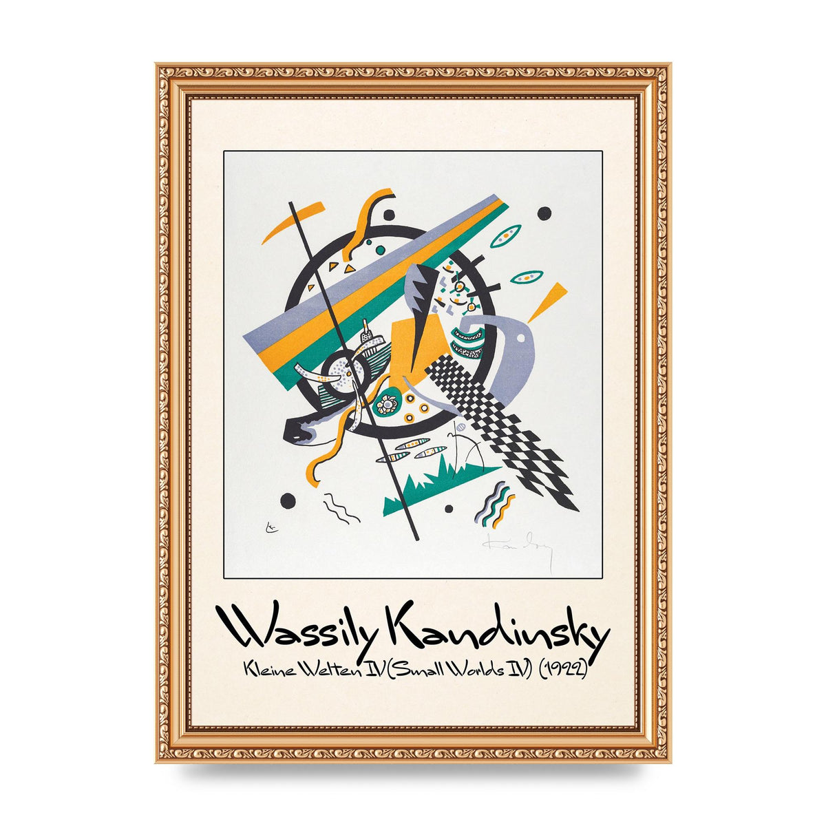 Wassily Kandinsky Kleine Welten Iv Small Worlds Iv 1922 Printed Poster - A4 framed