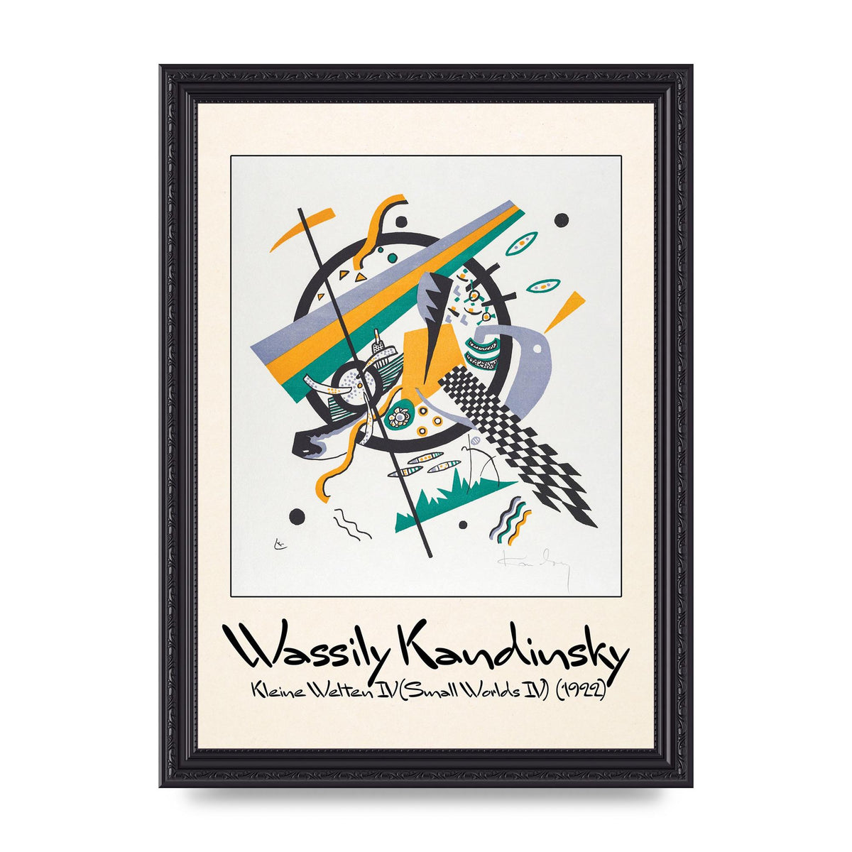 Wassily Kandinsky Kleine Welten Iv Small Worlds Iv 1922 Printed Poster - A4 framed