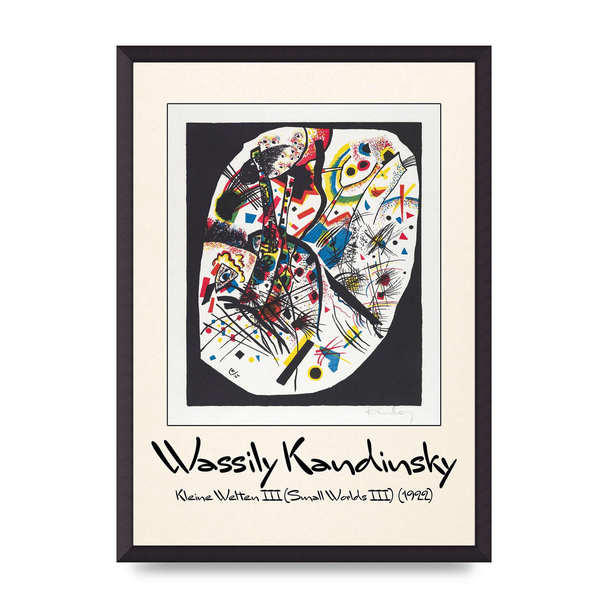 Wassily Kandinsky Kleine Welten Iii Small Worlds Iii 1922 Wall Art - A2 framed