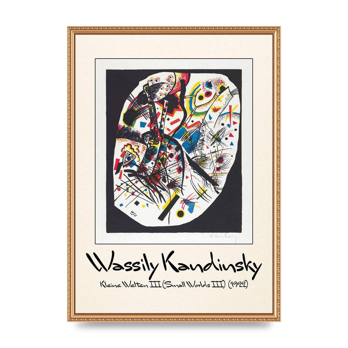 Wassily Kandinsky Kleine Welten Iii Small Worlds Iii 1922 Wall Art - A2 framed
