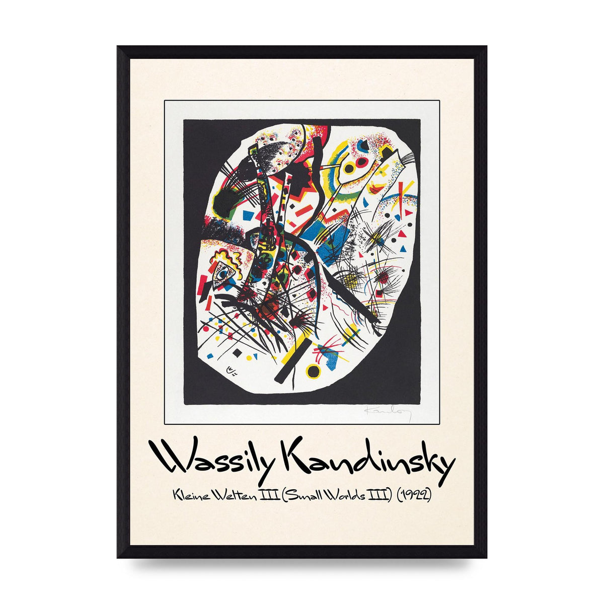 Wassily Kandinsky Kleine Welten Iii Small Worlds Iii 1922 Wall Art - A3 framed