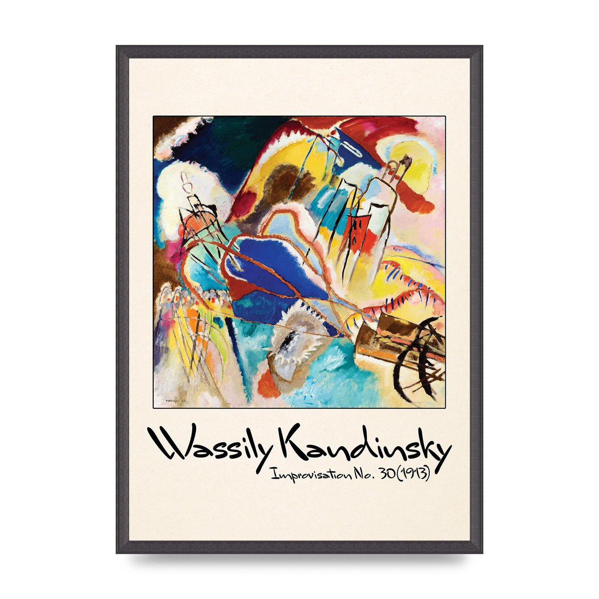 Wassily Kandinsky Improvisation No 30 1913 Printed Poster - A2 framed