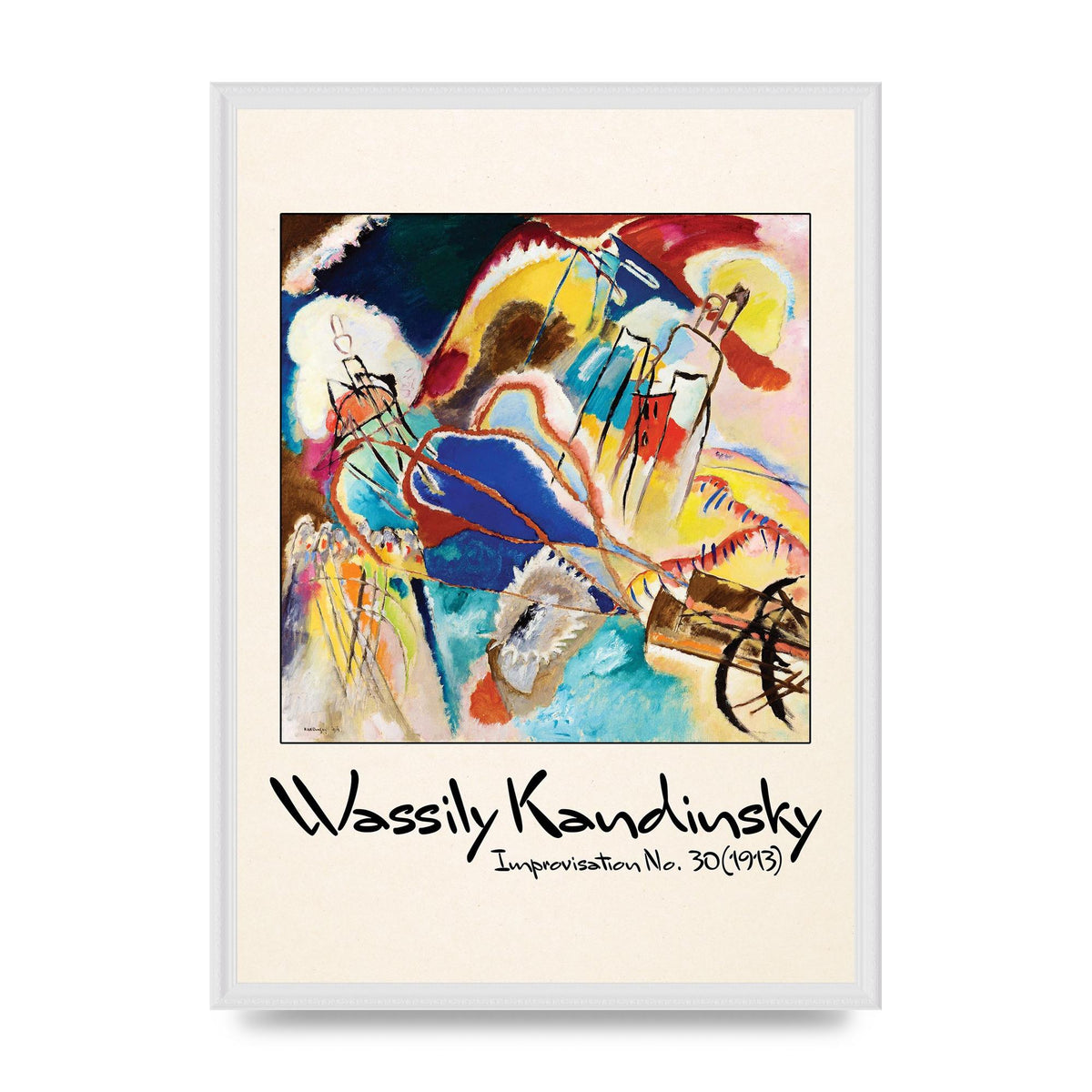 Wassily Kandinsky Improvisation No 30 1913 Printed Poster - A2 framed
