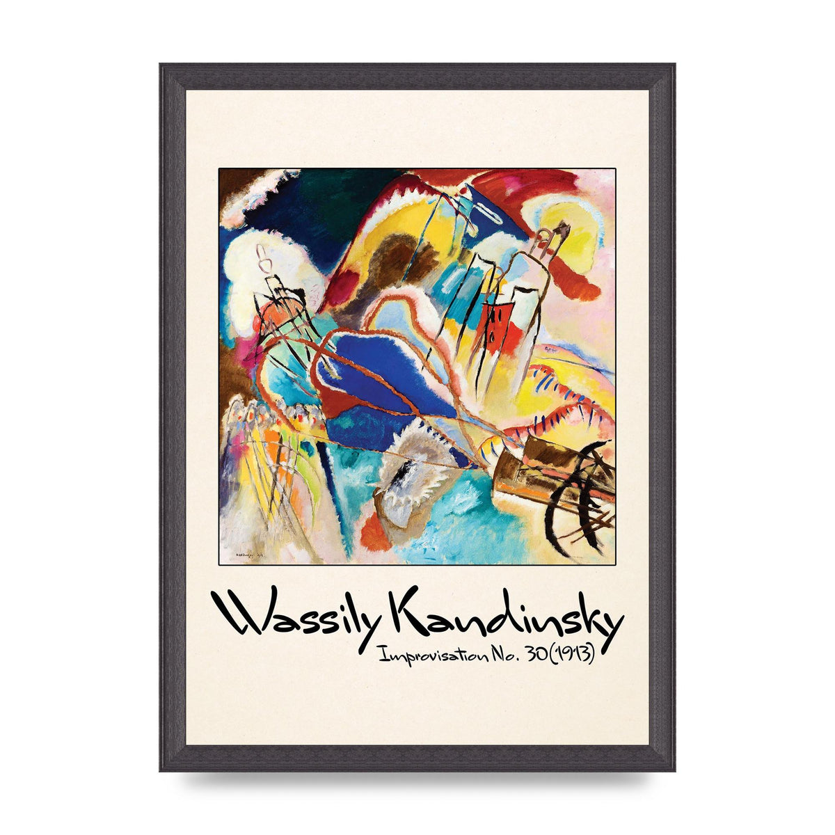 Wassily Kandinsky Improvisation No 30 1913 Printed Poster - A3 framed