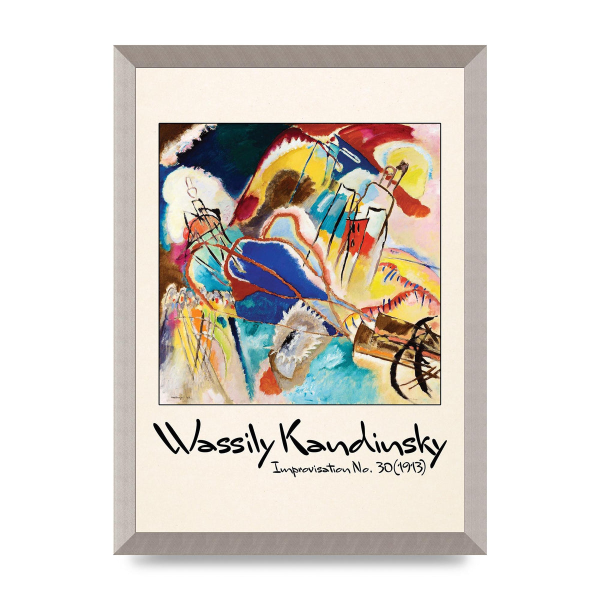 Wassily Kandinsky Improvisation No 30 1913 Printed Poster - A3 framed
