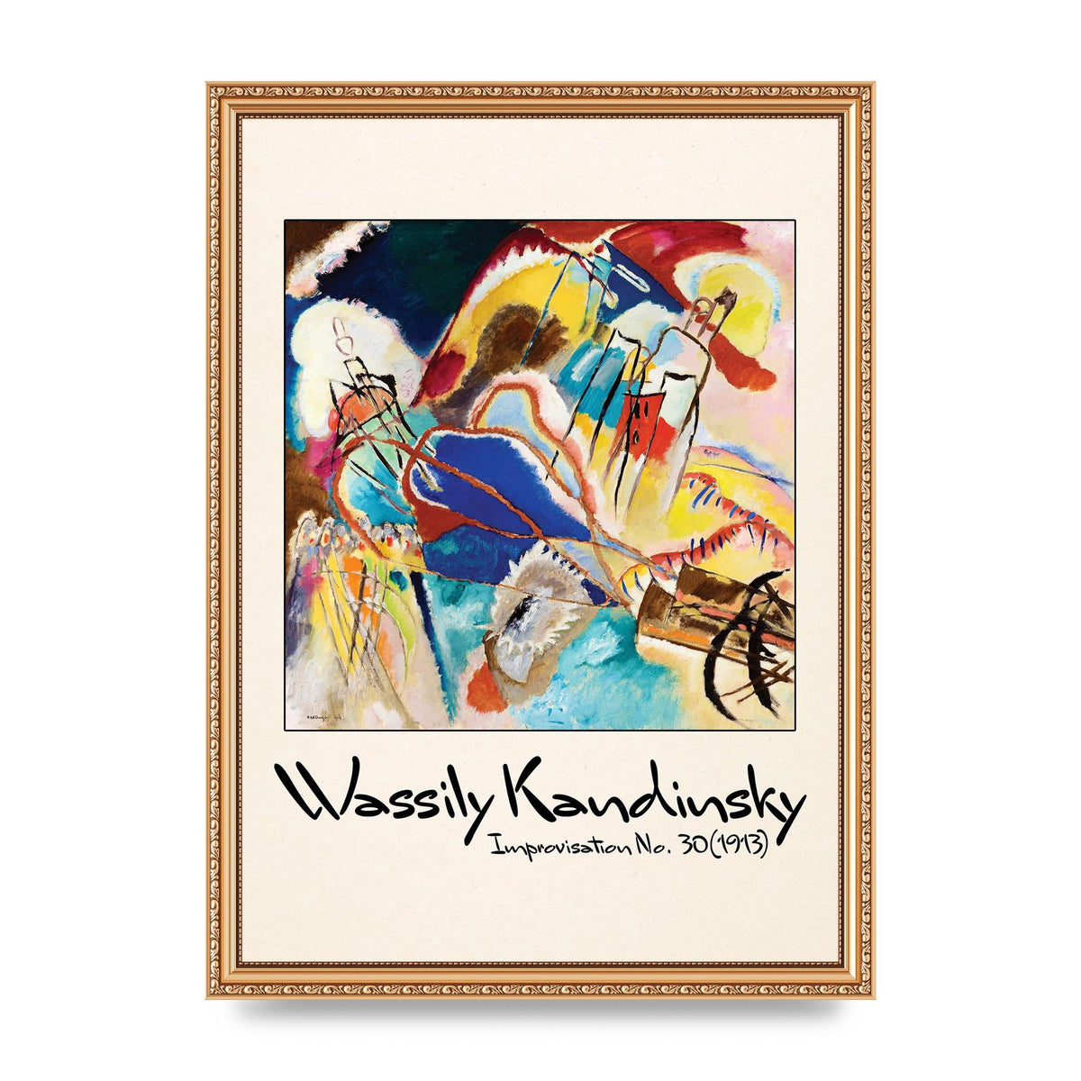 Wassily Kandinsky Improvisation No 30 1913 Printed Poster - A3 framed