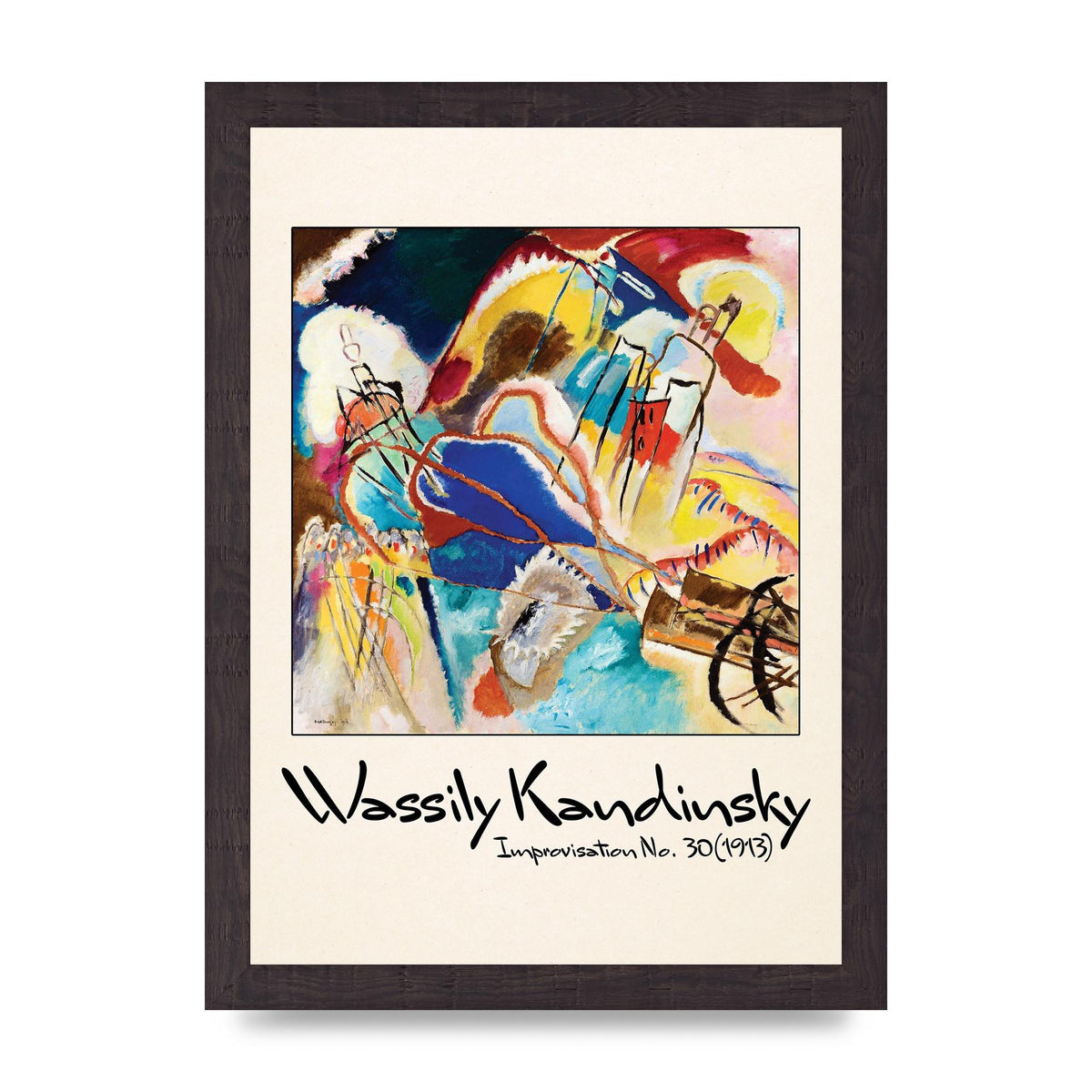 Wassily Kandinsky Improvisation No 30 1913 Printed Poster - A4 framed